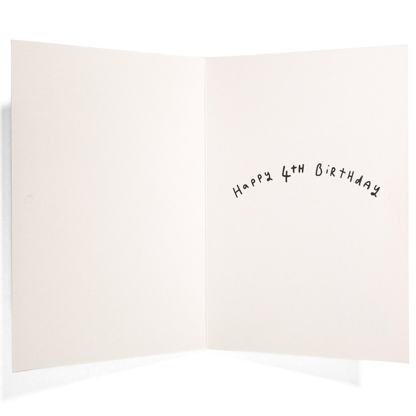 Sweet Illustrated Animals 4th Birthday Card