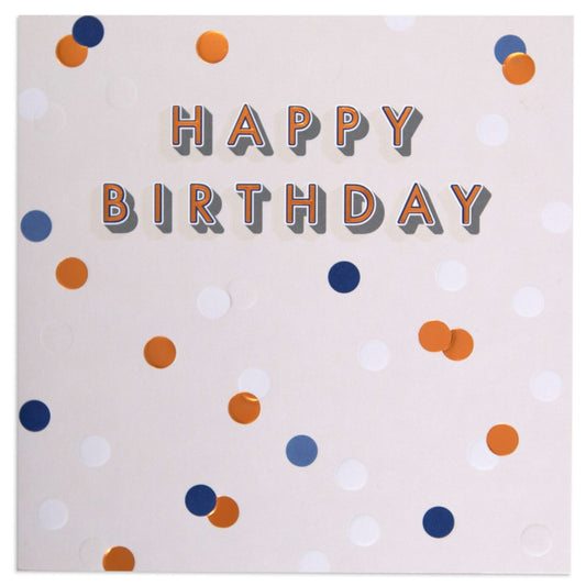 Confetti Dot Contemporary Blank Birthday Card