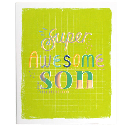 Super Awesome Bright Colourful Birthday Card for Son