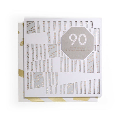 Contemporary Gold 90th Birthday Card