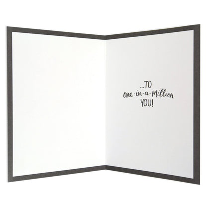 A Million and One Beautiful Thank You Card interior showing printed text with a black border, highlighting a heartfelt message.