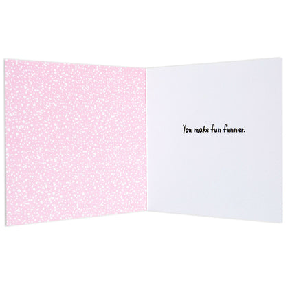 Flamingo on Roller Skates Fun Card