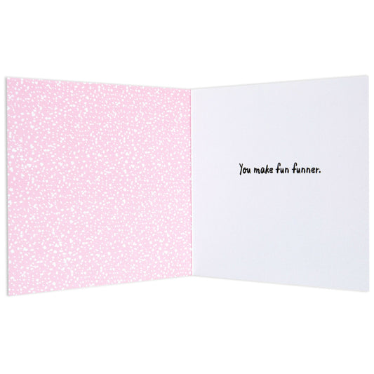 Flamingo on Roller Skates Fun Card