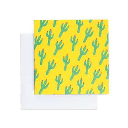 Green Cactus Blank Card