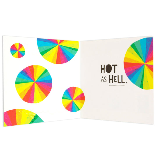 Hot As Hell Bold Colourful Appreciation Card