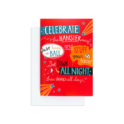 Hamster Celebration Fun Colourful Interactive Birthday Card