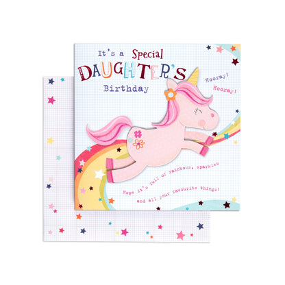 Special Daughter Sweet Unicorn Birthday Card