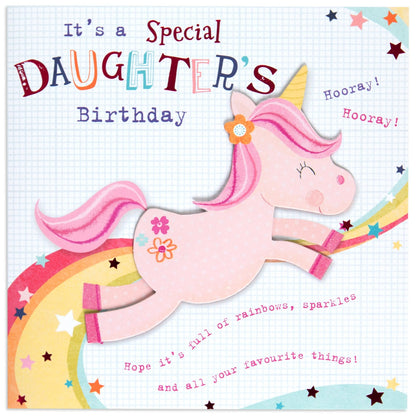 Special Daughter Sweet Unicorn Birthday Card