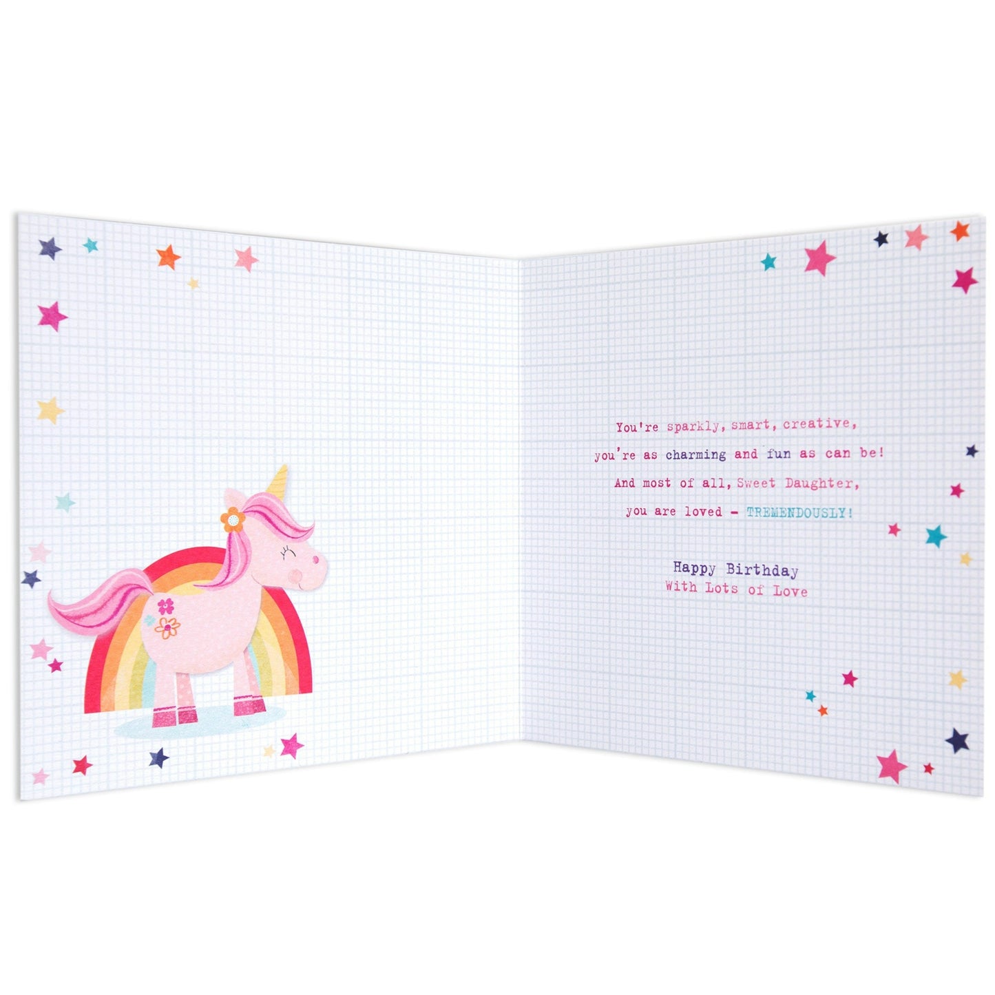 Special Daughter Sweet Unicorn Birthday Card