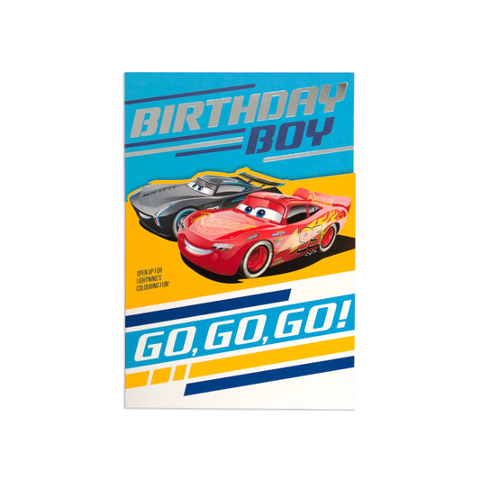 Fun & Special Disney Pixar Cars Birthday Boy Activity Card