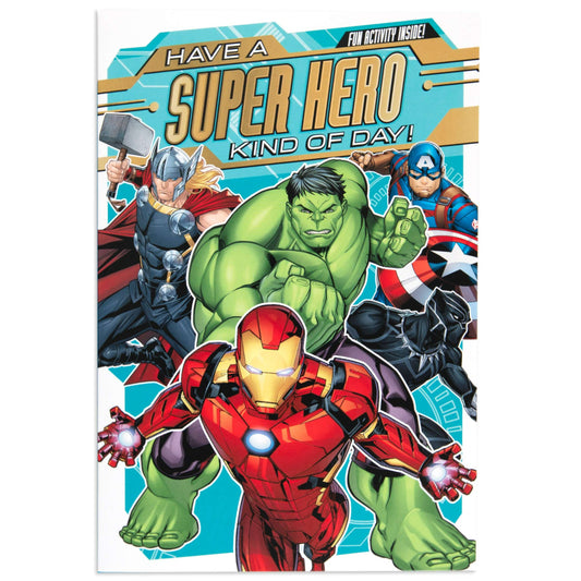 Marvel Avengers Superhero Activity Birthday Card