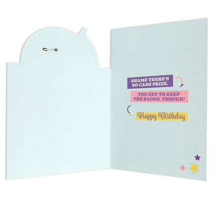Funny & Colourful World's Best Mum Birthday Card with Detachable Badge