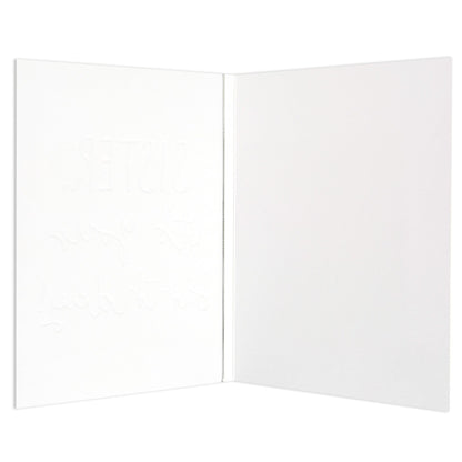 Sister it's your birthday bright colourful birthday card inner view showing blank space for personal message with embossed lettering.
