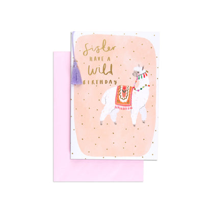 Wild Alpaca Sister Fun Cute Birthday Card