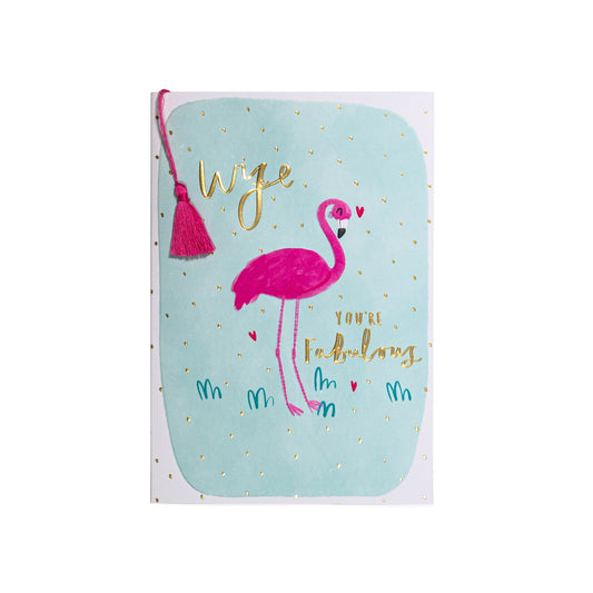 Fabulous Wife Flamingo Vibrant Celebration Card