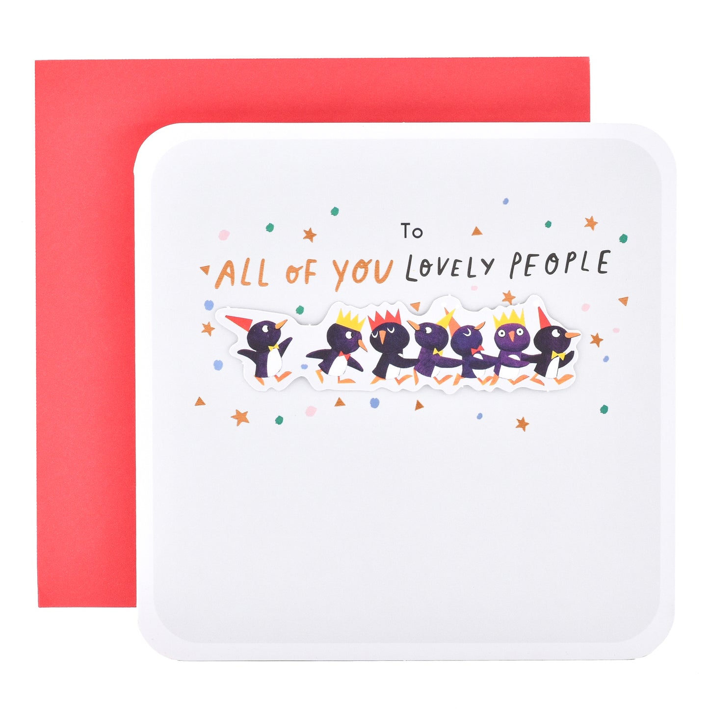 Hallmark Christmas Card To All  - Penguin Parade