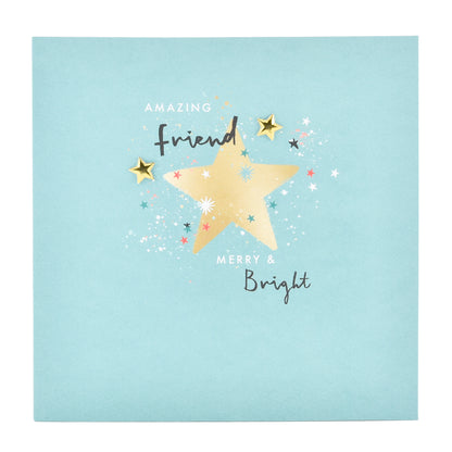 Hallmark Christmas Card  For Friend - Merry & Bright