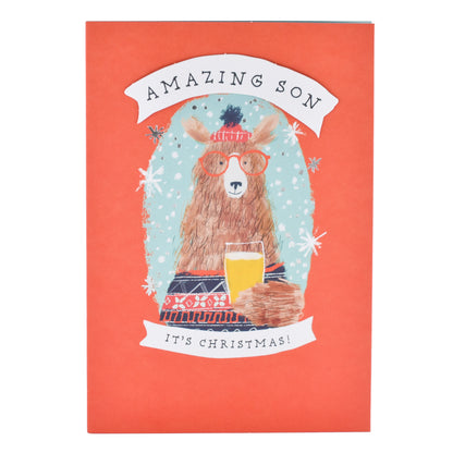 Hallmark Christmas Card For Son - Festive Bear