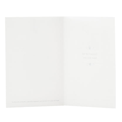 Hallmark Christmas card - Signature Ornament, inside view, features blank interior with subtle design elements.