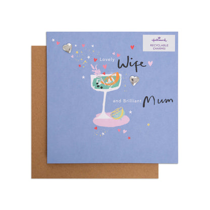 Mother's Day Card - Cute Cocktail design featuring a cheerful cocktail illustration and recyclable charm details.