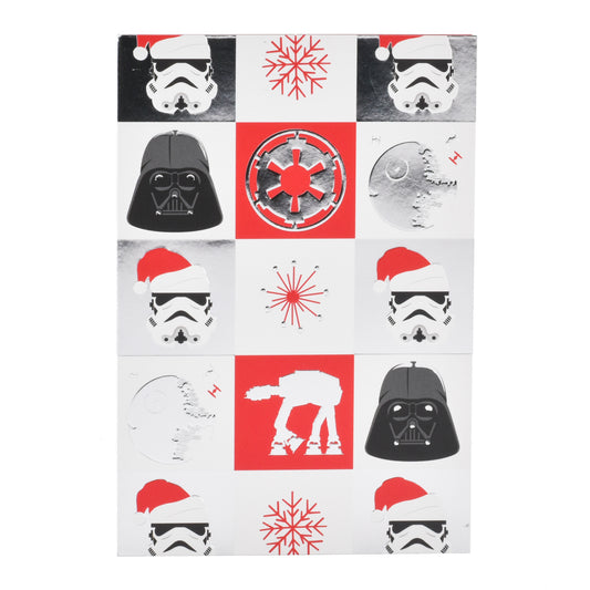 Hallmark Christmas Card - Star Wars™ Festive Spirit with metallic accents, featuring Stormtroopers and Darth Vader in a festive design.