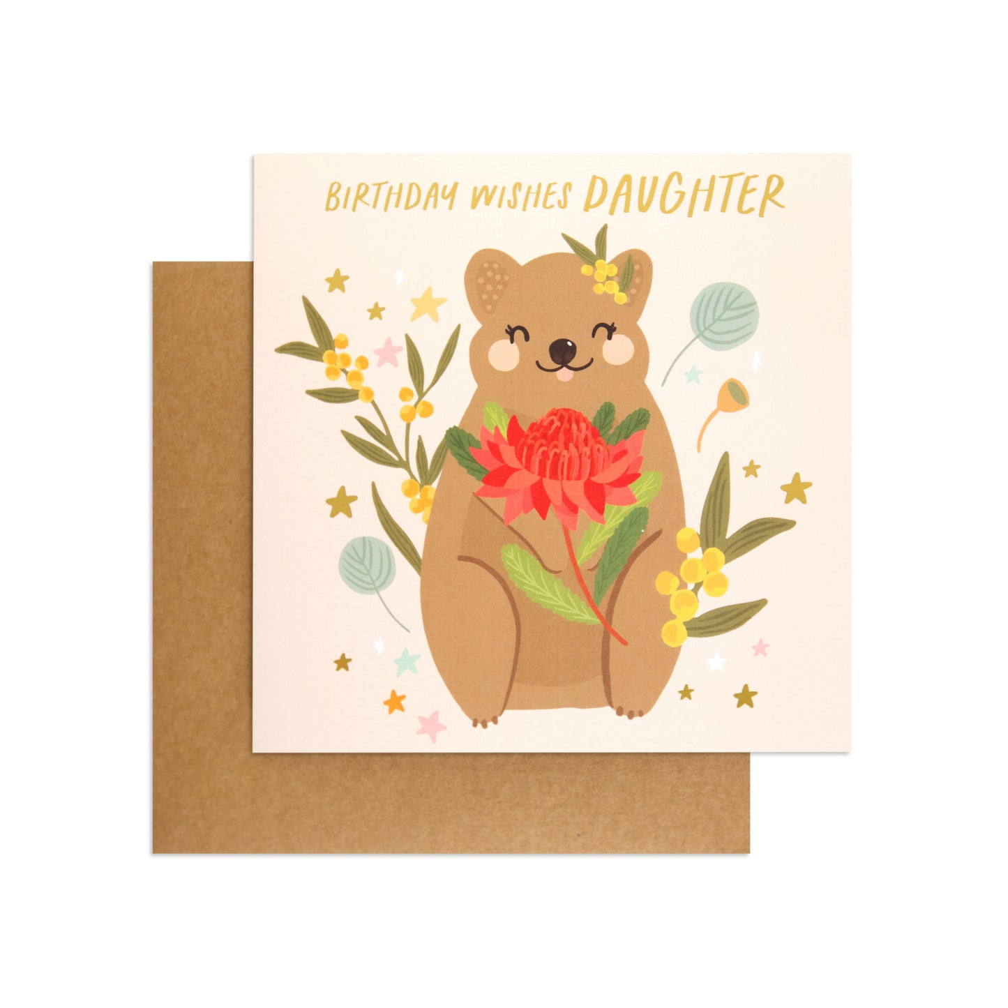 Australian Spirit Bush Buddies Birthday Card For Daughter - Quokka