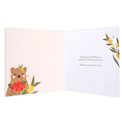 Australian Spirit Bush Buddies Birthday Card For Daughter - Quokka