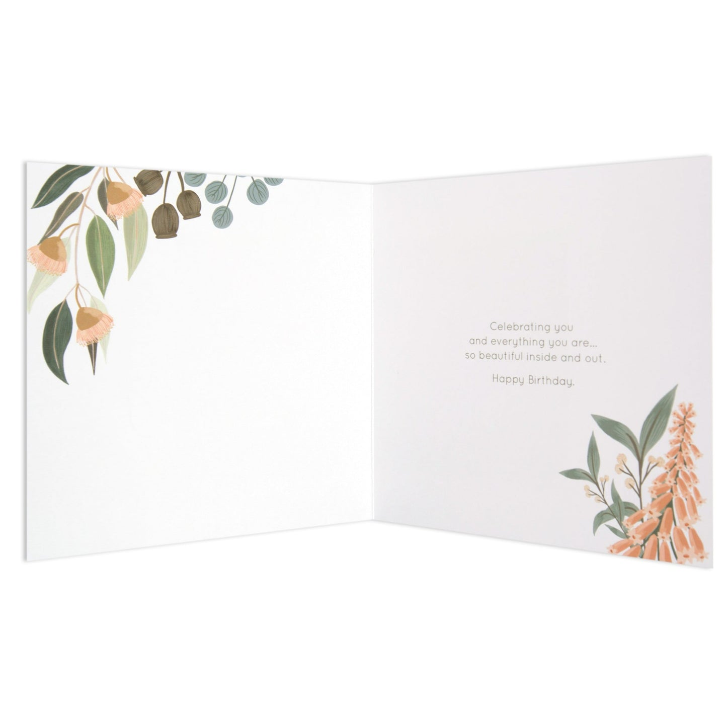 Australian Spirit Among The Gum Trees Birthday Card - Amazing White Flora