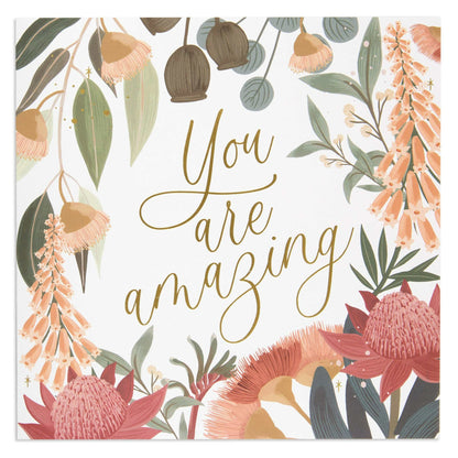 Australian Spirit Among The Gum Trees Birthday Card - Amazing White Flora