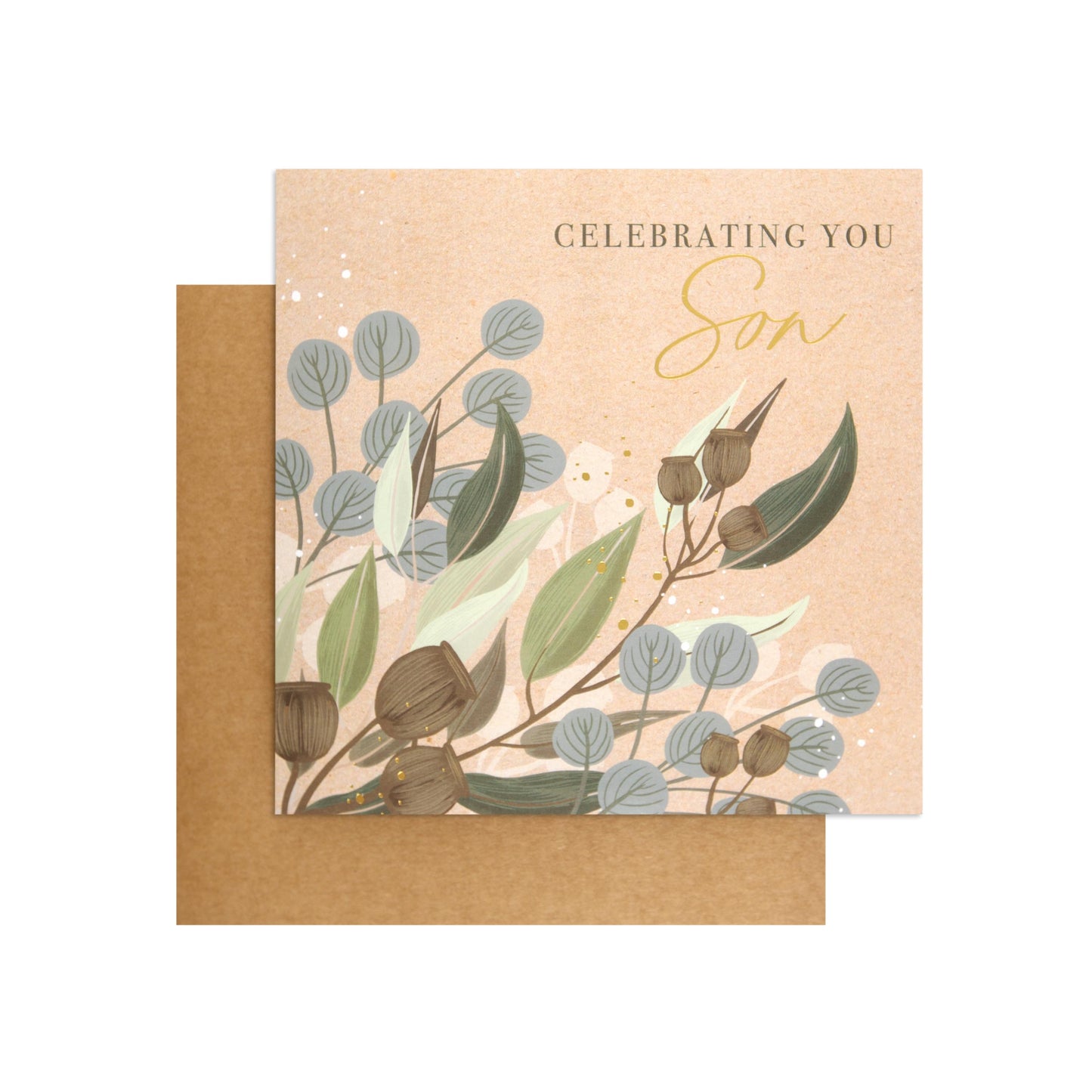 Australian Spirit Among The Gum Trees Birthday Card For Son - Kraft Native Floral
