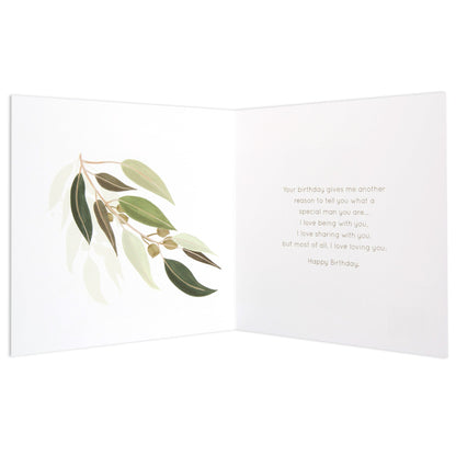 Australian Spirit Among The Gum Trees Birthday Card For Husband - White Eucalyptus