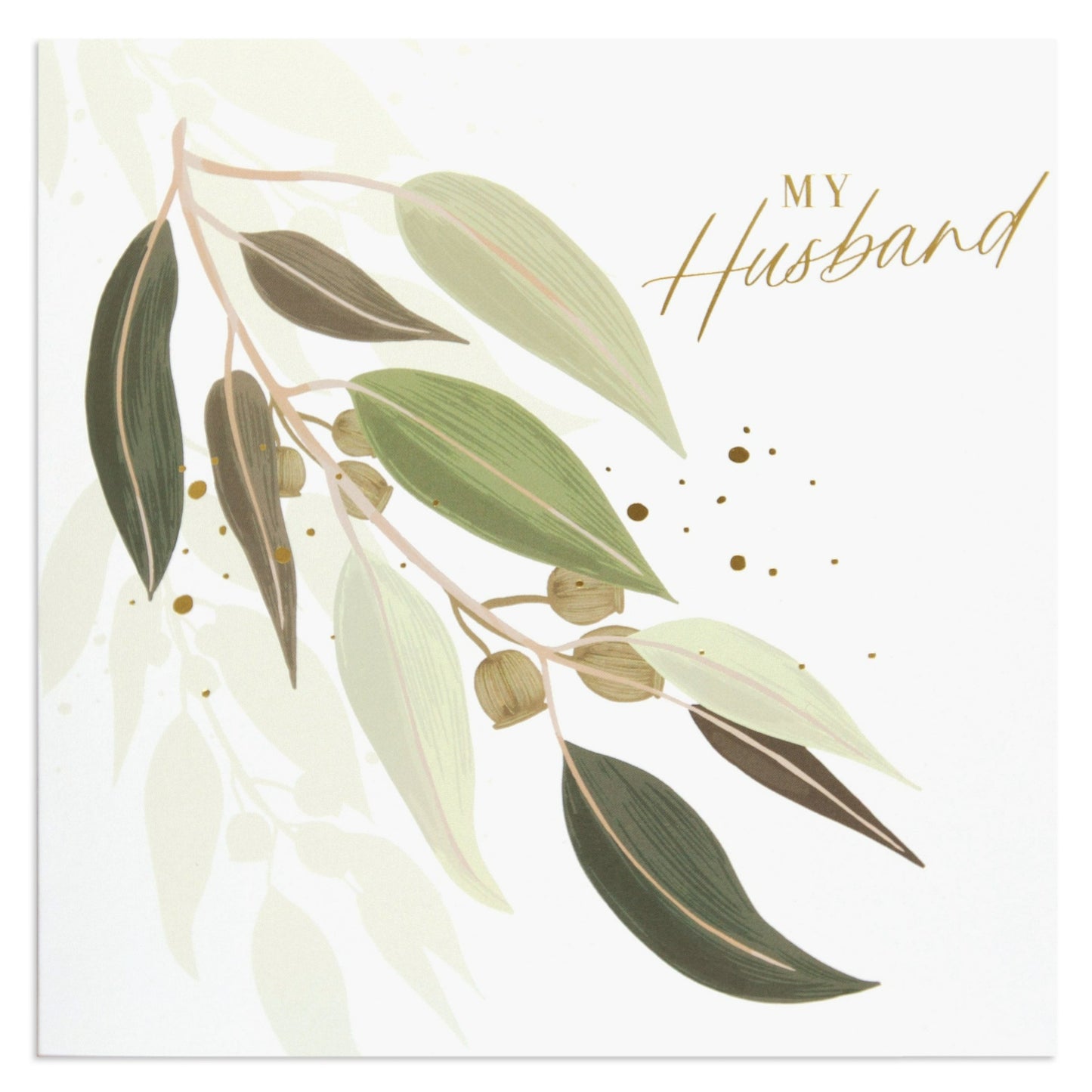 Australian Spirit Among The Gum Trees Birthday Card For Husband - White Eucalyptus