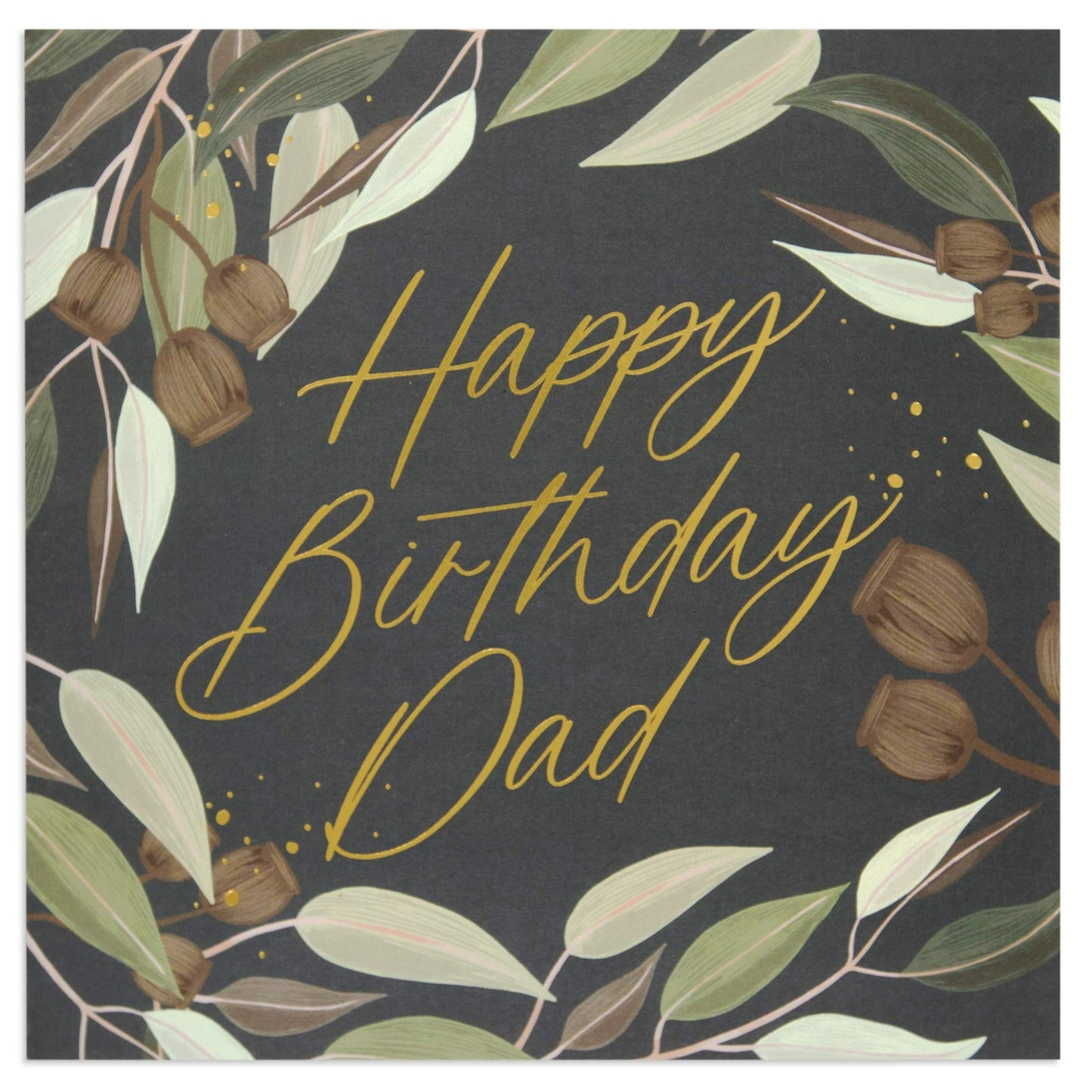 Australian Spirit Among The Gum Trees Birthday Card For Dad - Navy Eucalyptus