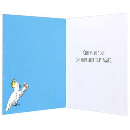 Australian Spirit Good On Ya Birthday Card - Kangaroo, Emu & Cockatoo