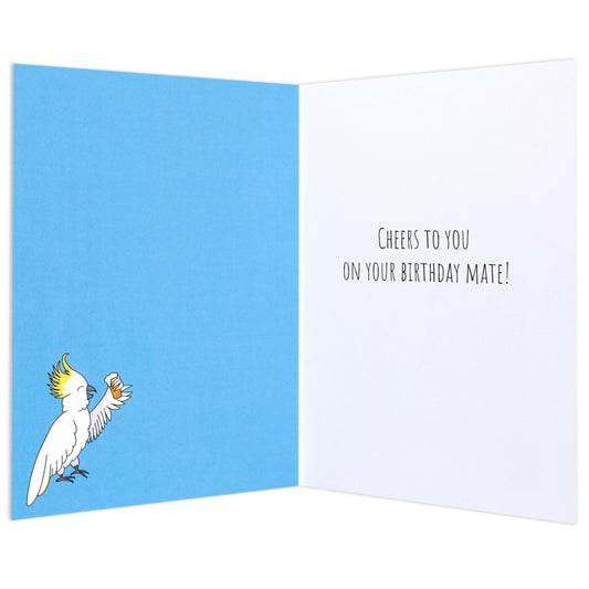 Australian Spirit Good On Ya Birthday Card - Kangaroo, Emu & Cockatoo