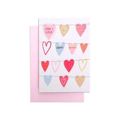 Mother's Day Card For The One I Love - Hanging Hearts