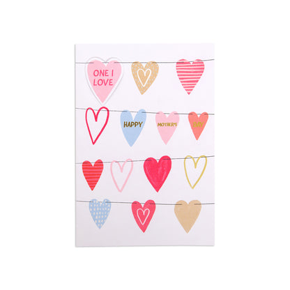 Mother's Day Card For The One I Love - Hanging Hearts