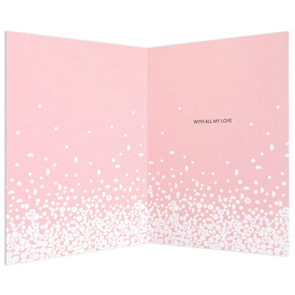 Mother's Day Card - Glittering Confetti interior featuring pink confetti design and message 'WITH ALL MY LOVE'