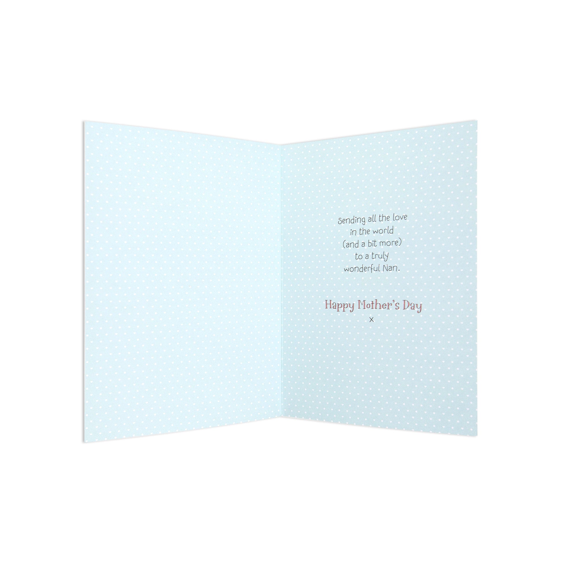Mother's Day card for Nan - Forever Friends Bear, interior design with polka dots and heartfelt message for Mother's Day.