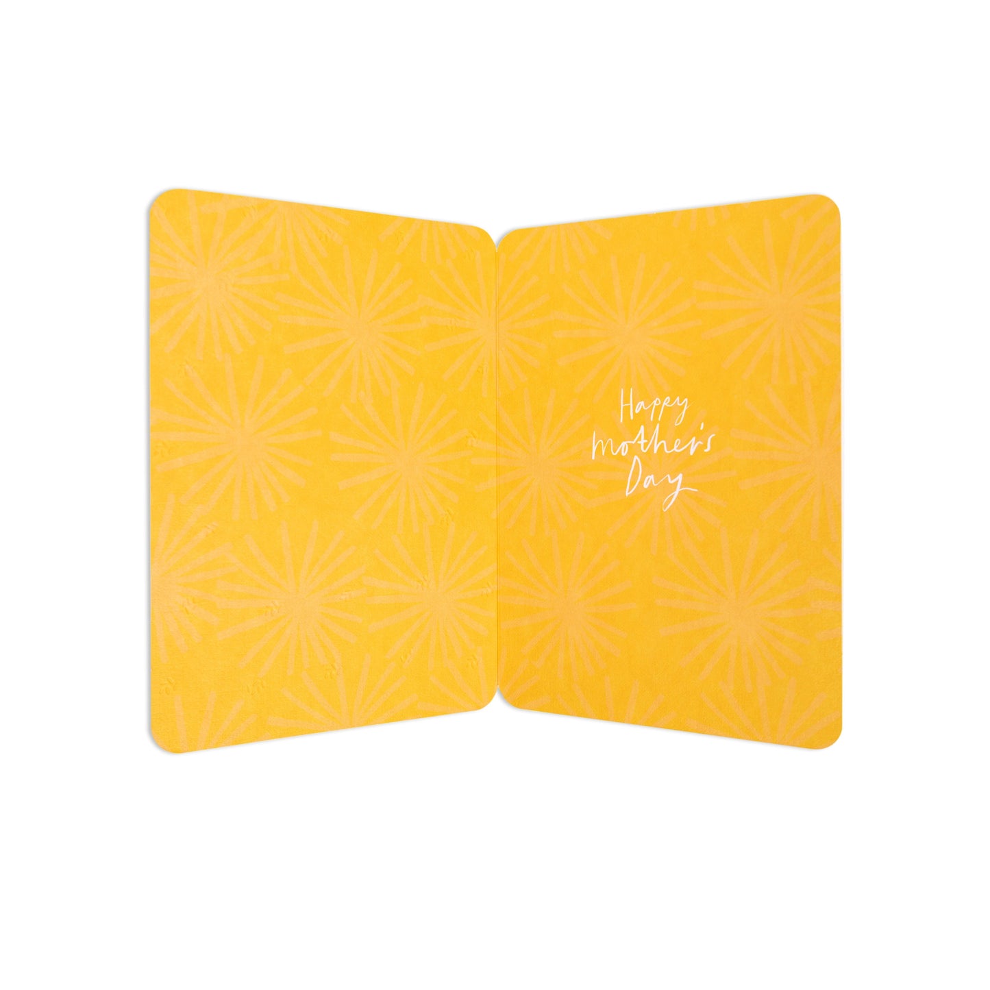 Mother's Day card from daughter - totally amazing with yellow floral pattern inside featuring 'Happy Mother's Day' message.