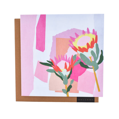 Summer Proteas by Leah Bartholomew Blank Card