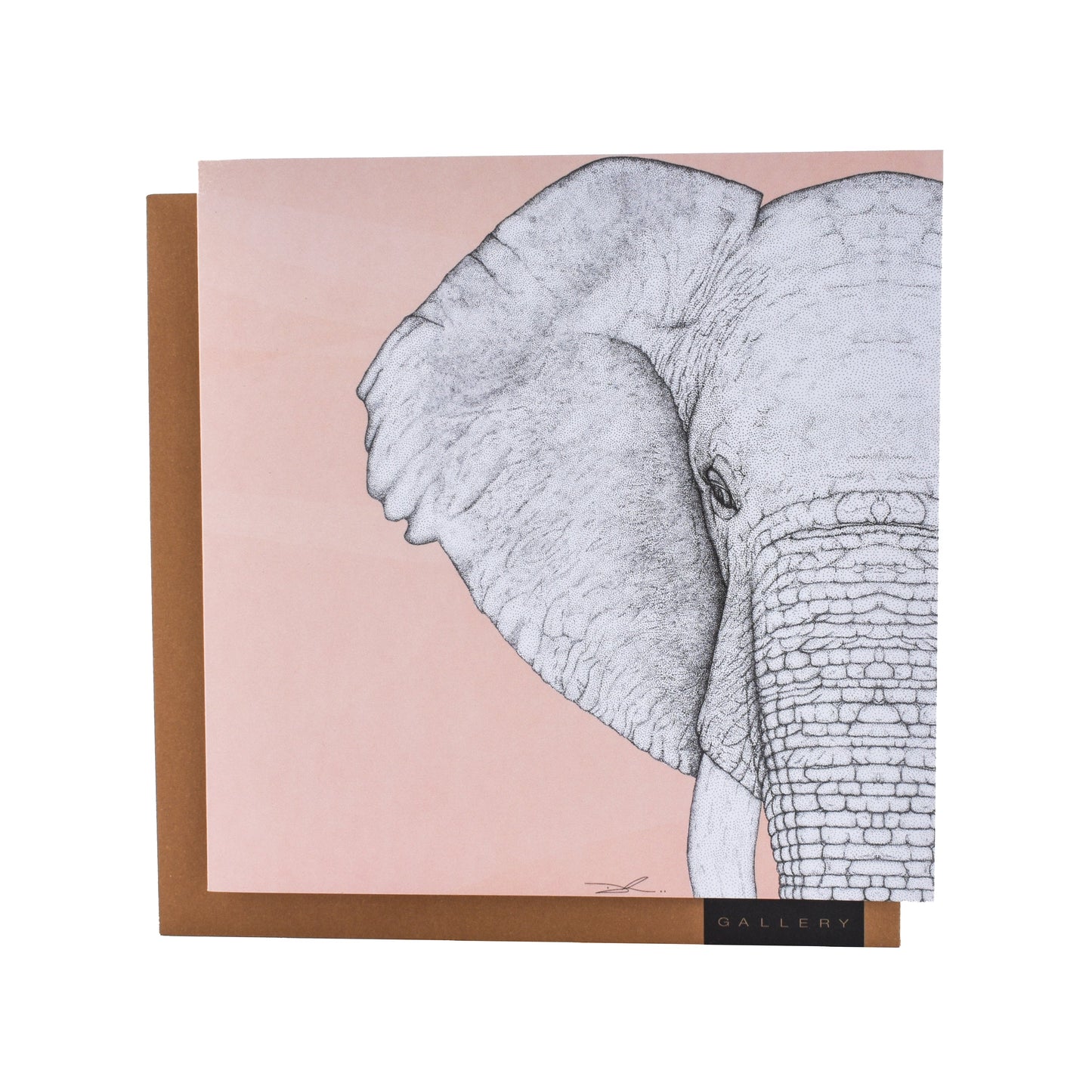 Elephant by Dots by Donna Blank Card