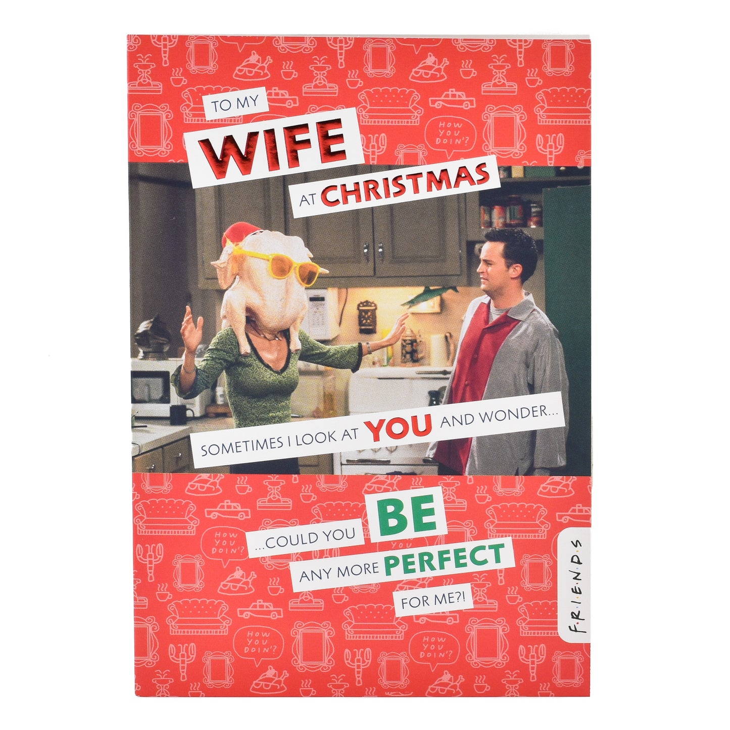 Hallmark Christmas Card For Wife - Friends Monica and Chandler