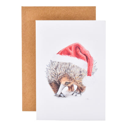 Hallmark Christmas Card  - Festive Echidna by Sharryn O'Brien