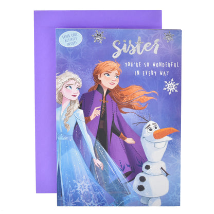 Hallmark Christmas Card For Sister - Disney Frozen Activity