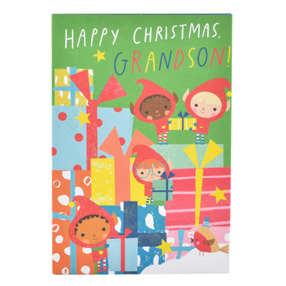Hallmark Christmas Card For Grandson  - Festive Photo Props