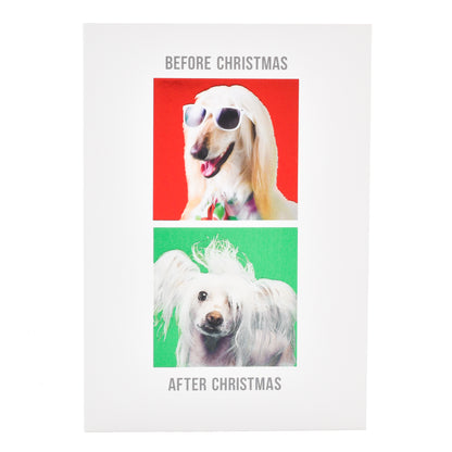 Hallmark Christmas Card  - Before & After Dog