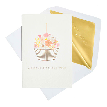 Signature Studio Birthday Card - Floral Cupcake