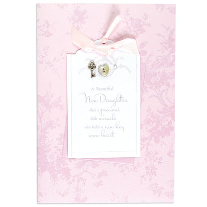 Lovely & Elegant New Baby Girl Congratulations Card