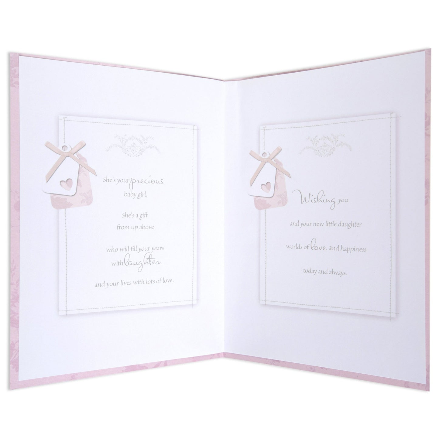 Lovely & Elegant New Baby Girl Congratulations Card